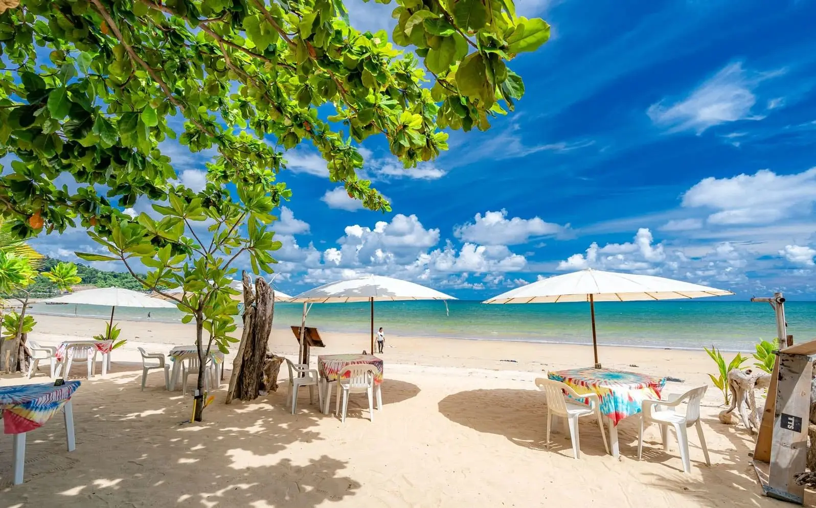 Beach restaurants under the trees on Nai Yang Beach