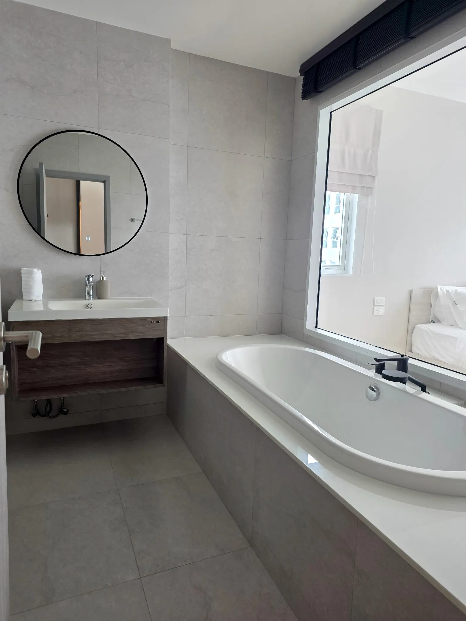 Master bathroom with tub